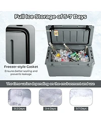 Gouun 50-Quart Rotomolded Cooler with Cup Holders and Bottle Opener