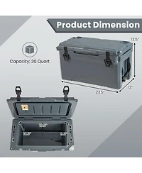 Gouun 30-Quart Rotomolded Hard Cooler with Cup Holders and Opener
