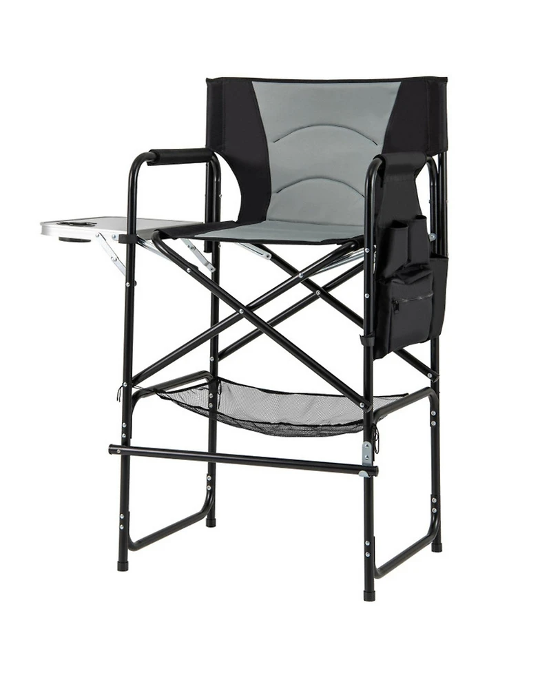 Gouun 46-Inch Tall Director's Chair with Side Table and Footrest