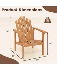 Gouun Stackable Acacia Wood Adirondack Chair Set of 2 with Side Table