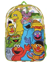 Sesame Street Elmo Big Bird Cookie Monster Clear Travel Backpack For Daily Use 16"