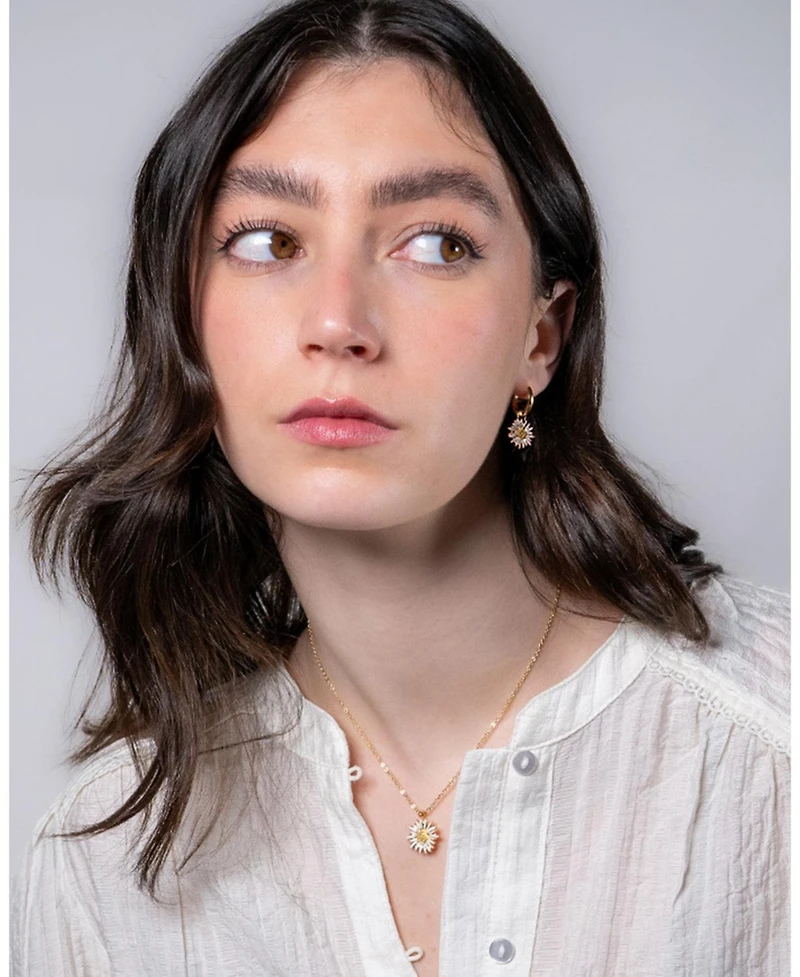 Fable England Daisy Huggie Earrings