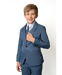 Peanut Butter Collection Little Boys and Big Osiris Slim Fit 5-Piece Shirt, Tie, Jacket, Vest Pants Suit Set