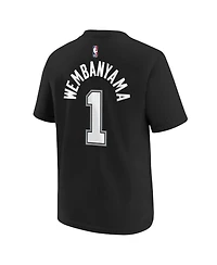 Nike Big Boys and Girls Victor Wembanyama Black San Antonio Spurs Icon Name Number T-Shirt