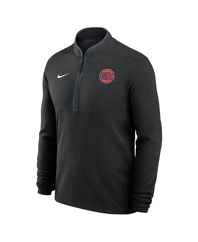 Nike Men's Black New York Knicks Dri-fit Victory Quarter-Zip Pullover