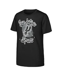 Outerstuff Big Boys and Girls Black San Antonio Spurs Air Brush T-Shirt