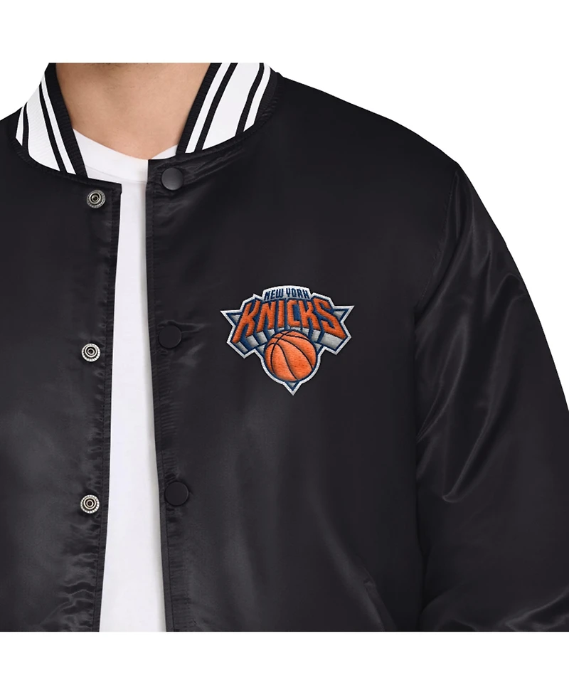 Starter Men's New York Knicks Final Buzzer Satin Varsity Full-Snap Jacket