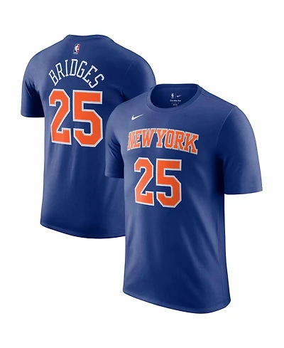 Nike Men's and Women's Mikal Bridges Blue New York Knicks Name Number T-Shirt - Icon Edition