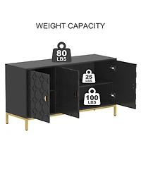Clihome Freestanding Storage Cabinet 3-Door Accent