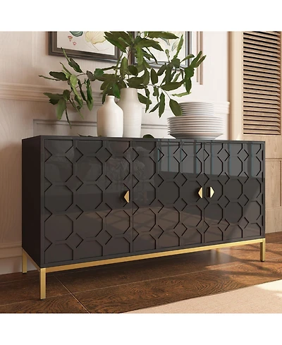 Clihome Freestanding Storage Cabinet 3-Door Accent