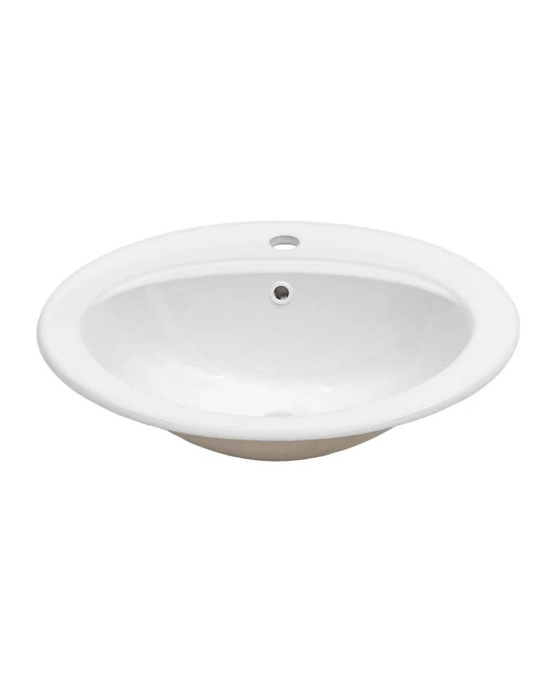 Midola 21.8 Inch Drop In Bathroom Sink Porcelain 21.8x19.5inch Ceramic Vitreous Above Counter Vanity Lavatory Sink