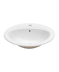 Midola 21.8 Inch Drop In Bathroom Sink Porcelain 21.8x19.5inch Ceramic Vitreous Above Counter Vanity Lavatory Sink