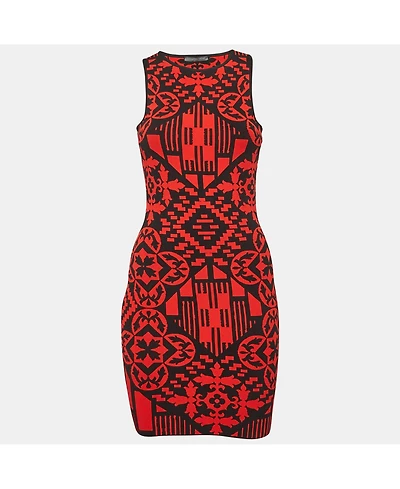 Pre-Owned Alexander Mcqueen Women's Jacquard Knit Sheath Dress