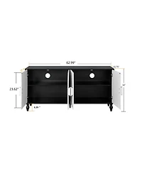 Clihome Large Faceted Carved and Spliced Doors Combined with Frames for Tv Stand Table, Sideboards, Accent Cabinets