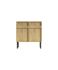 Sillysis 30 Inch Freestanding Bathroom Vanity with Ceramic Sink, 3D Texture Panels, Modern Mdf Cabinet for Small Spaces