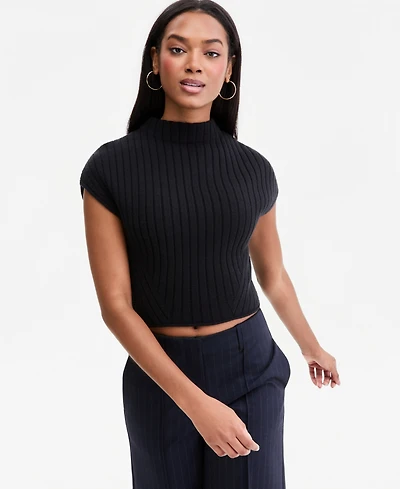 Bar Iii Women's Ribbed Cropped Sweater, Macy's Exclusive