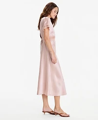 And Now This Women's Satin Lace-Trim Midi Dress, Macy's Exclusive