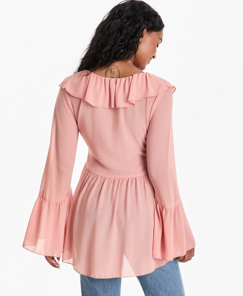 And Now This Women's Chiffon Ruffle Tunic Blouse, Macy's Exclusive