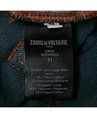 Pre-Owned Zadig & Voltaire Men's Brushed Denim David Jeans
