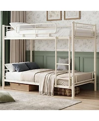 gaomon Twin Over Bunk Bed Frame, Heavy Duty Metal Beds for Kids/Teens/Adults, 450 Lbs Upper and 500 Lower Capacity, Slot