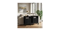 Lucky One 18"W Fluted Nightstand with 2-Drawer (Set of 2)