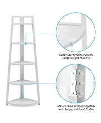 Slickblue 70" Corner Shelf, 5 Tier Corner Storage Rack Ladder Bookcase