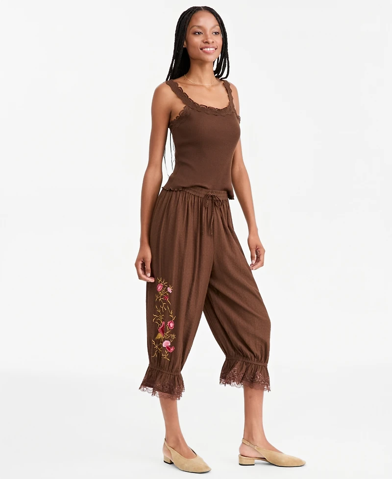 And Now This Women's Embr Drawstring High-Rise Balloon Pants, Macy's Exclusive