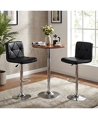 Slickblue Adjustable Height Bar Stools Set of 2 with Swivel and Back Support