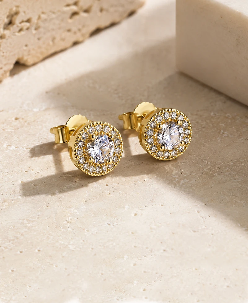 Rhona Sutton Men's Cubic Zirconia Iced Stud Earrings