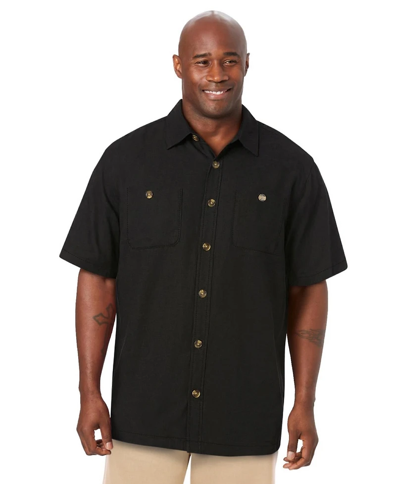 KingSize Big & Tall Short-Sleeve Linen Shirt