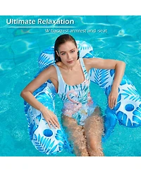 Aofar Pool Float Inflatable Lounge Chair Cup Holder