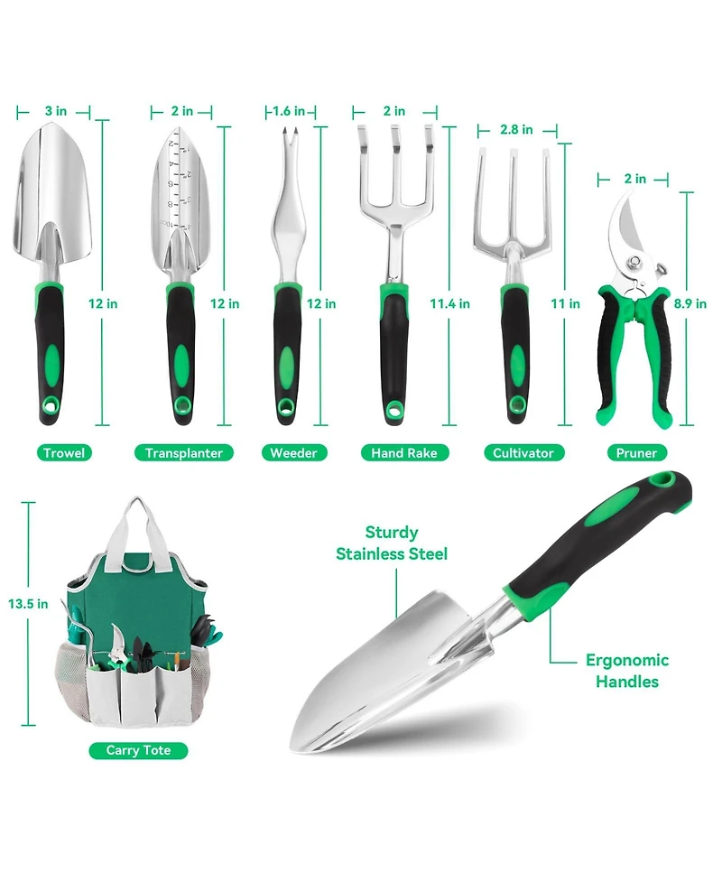 Xdovet Garden Tool Set 9 Succulent 6 Aluminum Tools Kit Gloves Watering Can Line Label