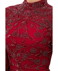 Maryisa Women's Modest Embellished Sequins High Neck Gown