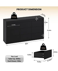 homfan 9 Drawer Tv Stand Dresser, 63 Inch Wood Chest of Drawers with Anti Tip Device for Bedroom or Living Room