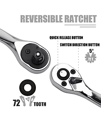 Xdovet 1/4inch Drive Socket Ratchet Wrench Set 53Pieces