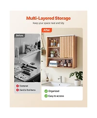 Phying Wall Mounted Bathroom Cabinet Over Toilet Storage Medicine Cabinet Multifunctional Hanging Organizer for Home Storage