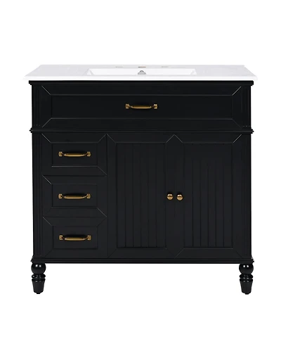 Phying 36 Inch Bathroom Vanity with Sink Freestanding Bathroom Storage Cabinet Modern Single Package Bathroom Vanity Cabinet for Home Bathroom Decor