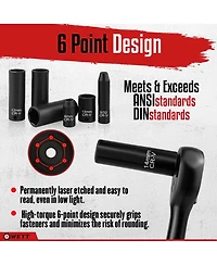 Xdovet 1/4inch Drive Impact Socket Set 55-Piece Sae Metric Deep Shallow Cr-v Steel 6 Point Ratchet Handle Extension Bar Adapter Universal Joint