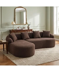 Sailvan L-Shape Sectional Sofa, 30D High-Density Foam Modular Chenille Couch for Living Room