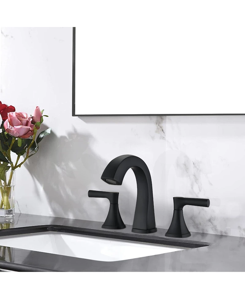 Midola Widespread Bathroom Sink Faucets Two Handle 3 Hole Vanity Bath Faucet with Drain Assembly for Bathroom