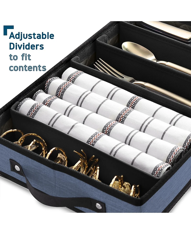 StorageBud Flatware & Utensil Storage, Durable Silverware Storage Box with Padded Dividers