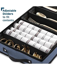 StorageBud Flatware & Utensil Storage, Durable Silverware Storage Box with Padded Dividers