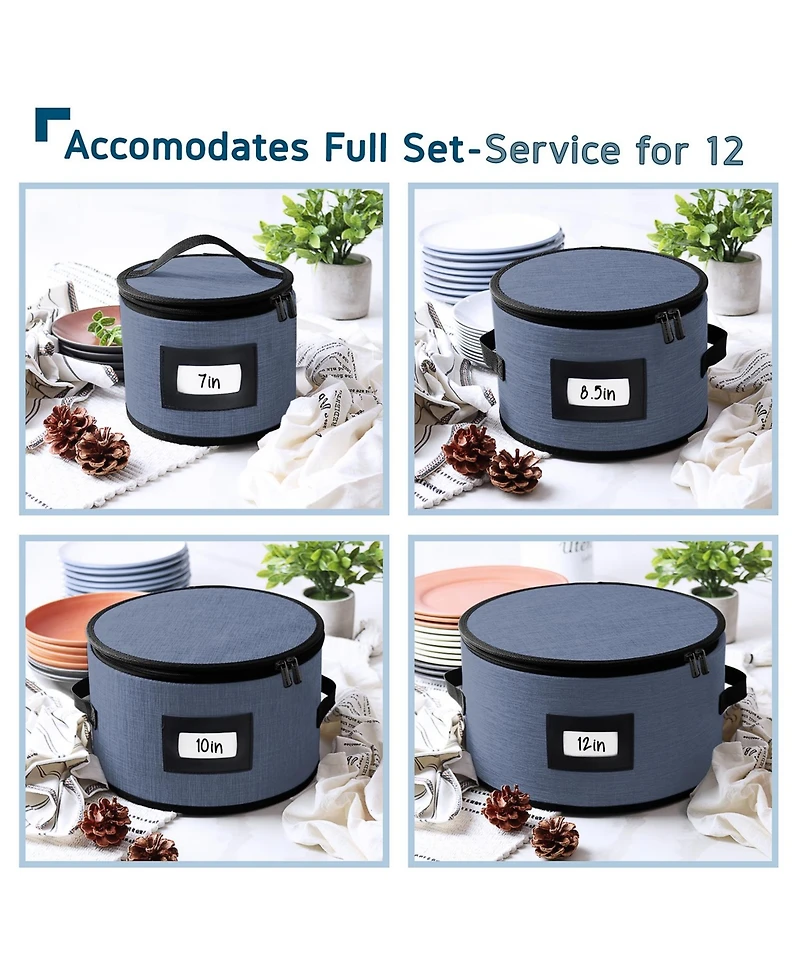 StorageBud Fine China Storage Containers Hard Shell, 4 Piece Dish Storage Containers