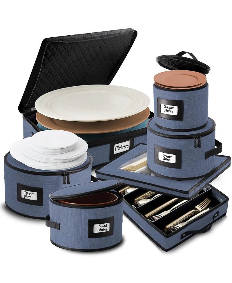 StorageBud Fine China Storage Containers, 6 Piece Dish Storage Containers