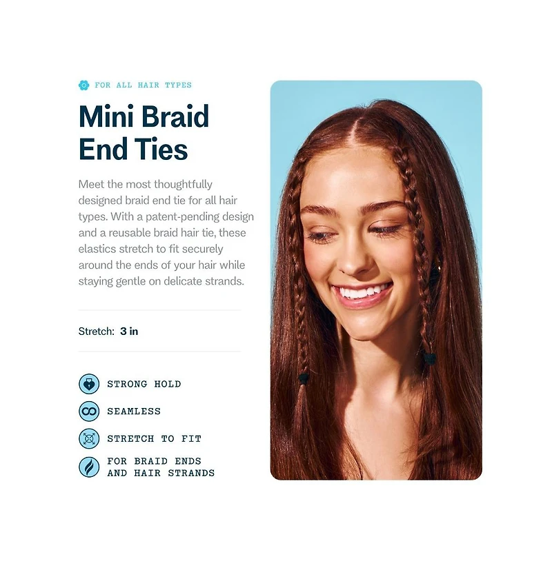 Gimme Beauty No Snag Braid Ends - Seamless Nylon and Spandex Hair Ties for Braids