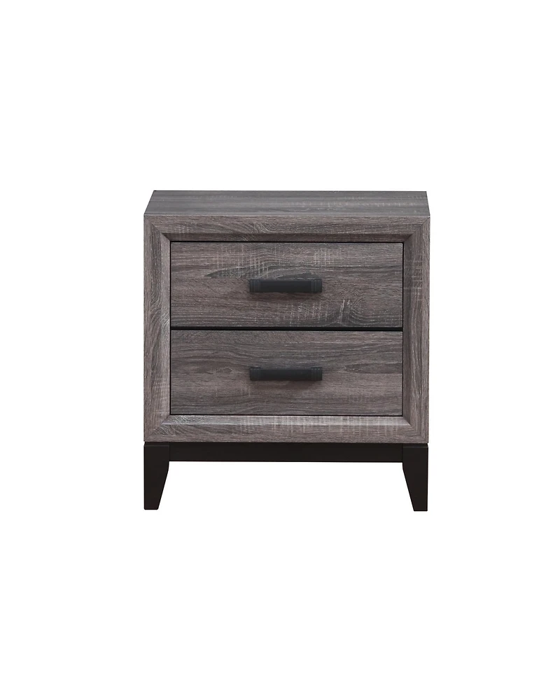 HomeRoots 25" Wood Two Drawer Nightstand