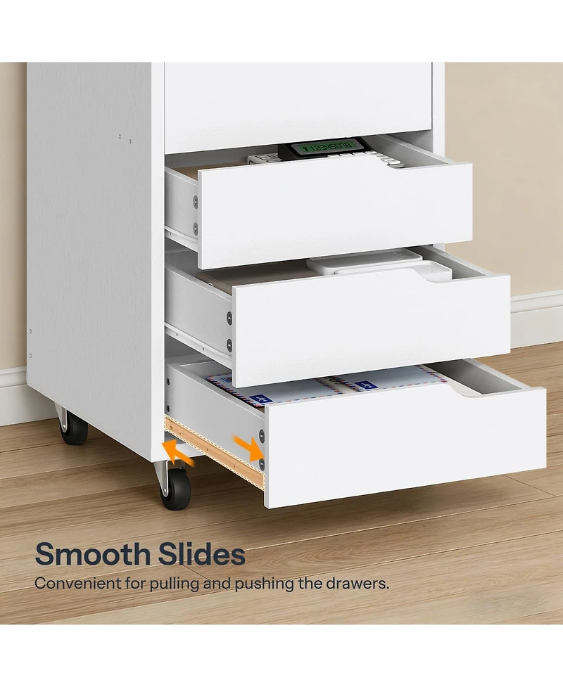 Slickblue 5-Drawer Rolling File Cabinet for Office Documents and Storage
