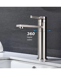 Midola Single Handle Sink Vanity Bathroom Faucet Stainless Steel with Brushed Nickel for Bathroom