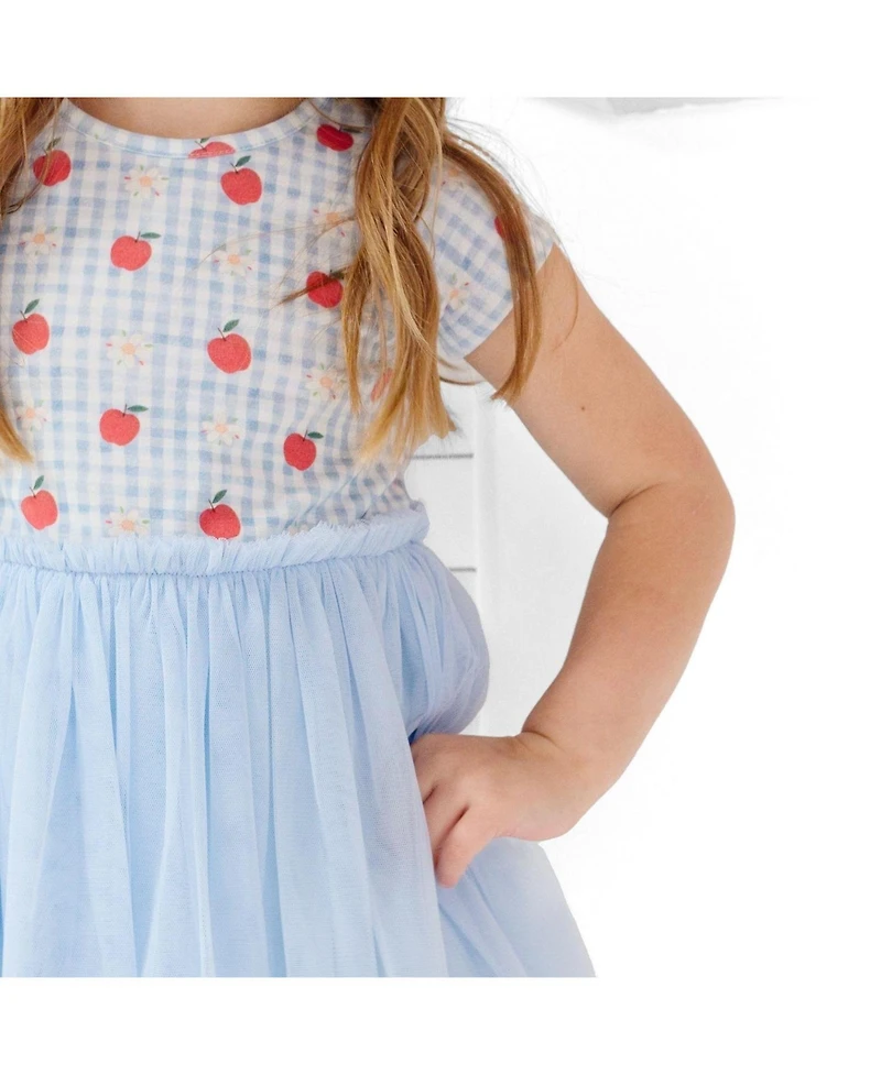 Sweet Wink Little Girls Apple Gingham Short Sleeve Tutu Dress