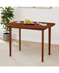 Gymax 43 Inch Rectangular Wooden Dining Table for 2 to 4 People with Rubber Wood Legs